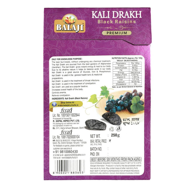 Lali Balaji Kali Drakh (Black Raisins) 250g