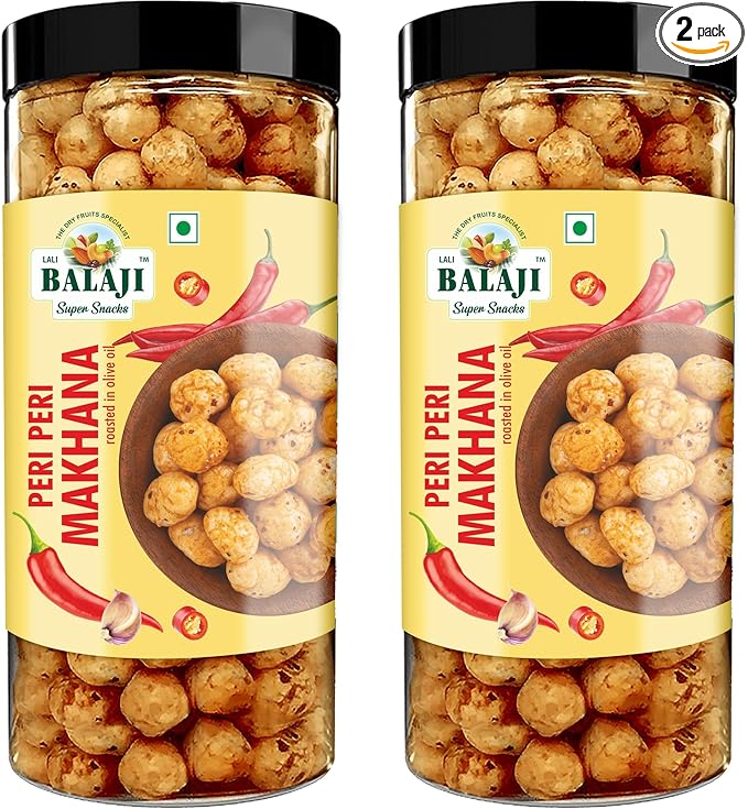 Lali Balaji Super Snacks Makhana Peri Peri 180g (90g x pack of 2)