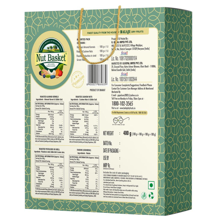 Nut Basket Gift Box 400g (4 Jar)